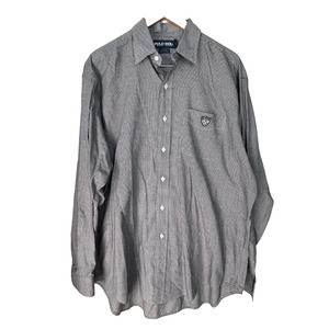 Polo Golf Ralph Lauren Mens L Lofting Cotton Button Down Shirt Logo Houndstooth